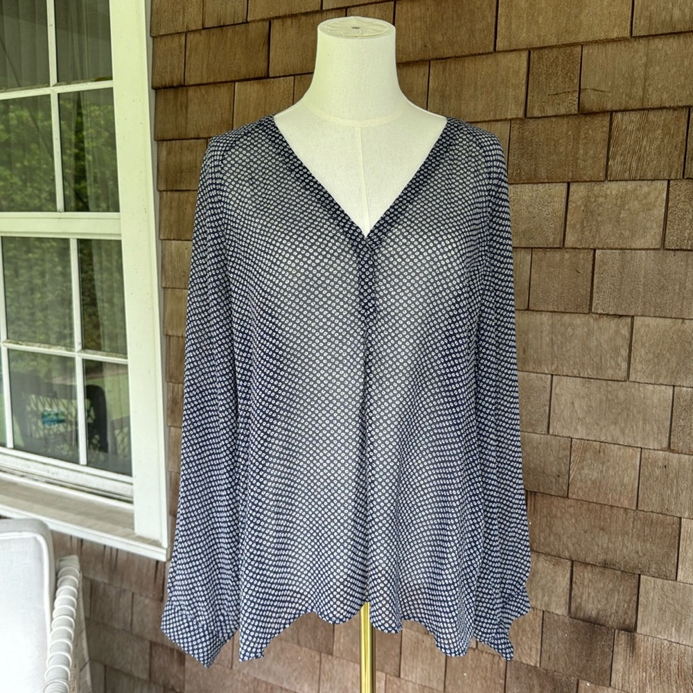 Joie Navy Blue Silk Blouse